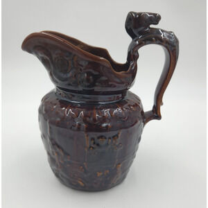 Arthur Wood Vintage Pottery Pitcher with Ornate LION Handle VINTAGE